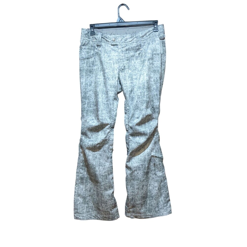 Betty Rides Acid Wash Gray  White Snowboard Pants-Medium  See Pictures.